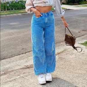 BDG blue high waisted wide leg corduroy jeans